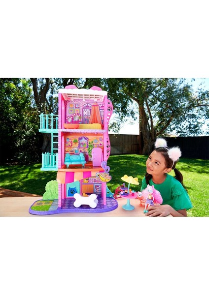 HHC18 Enchantimals Şehir Evi ve Kafe Oyun Seti Kız Erkek Çocuk Oyuncak Eğitici Oyuncaklar