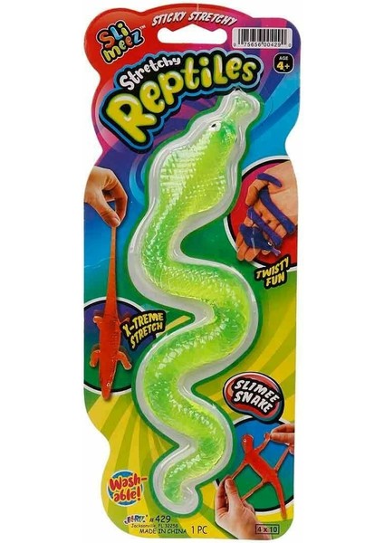 0429 Sun-Jru-Kartelalı Yılan Kertenkele Timsah Streç -1ADET Stokta Gönderilir Kız Erkek Çocuk Oyunca