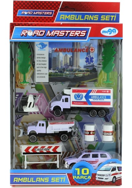 Ağaçlı Metal Ambulans Seti JP9103 Kız Erkek Çocuk Oyuncak Eğitici Oyuncaklar