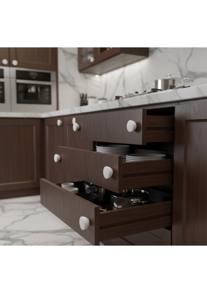 Tek Vidalı 10 Adet Beyaz Renk Polimer Düğme Kulp Bombeli Dolap Mobilya Dolap Çekmece Kulpu Kulbu fırsatları