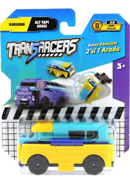 Transracers Dönüşen Araçlar Karavan / Alt Yapı Aracı Kız Erkek Çocuk Oyuncak Eğitici Oyuncaklar