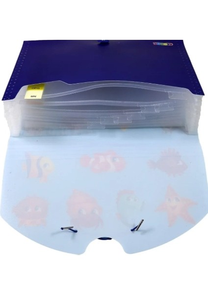 Blobox A4 13 Bölmeli Körüklü Dosya Deniz Hayvanları Figürlü