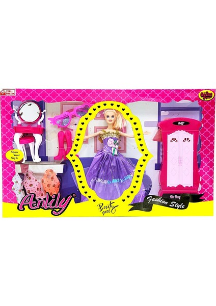 Anlily Makyaj Masalı Dolaplı Bebek Kız Erkek Çocuk Oyuncak Eğitici Oyuncaklar