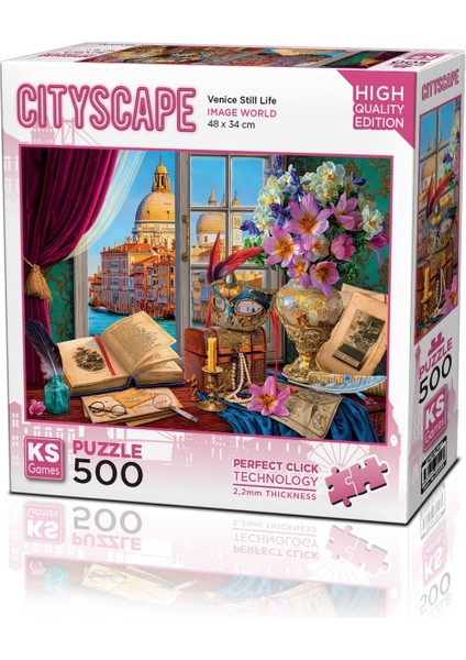 Ks Puzzle 500 Cityscape Parça Venice Still Life Kız Erkek Çocuk Oyuncak Eğitici Oyuncaklar