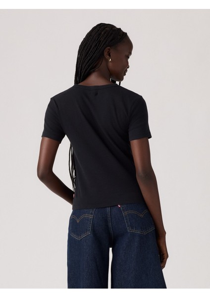 Kadın Sim Detaylı Siyah T-Shirt Tişört 17944-0107 fiyatları