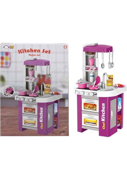 Mutfak Set Mor Byk Kutu -Sun Kız Erkek Çocuk Oyuncak Eğitici Oyuncaklar