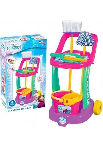 Orjinal Lisanslı Frozen Temizlik Arabası Kız Erkek Çocuk Oyuncak Eğitici Oyuncaklar