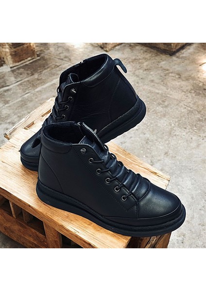 Hakiki Deri Lastikli Düz Ortopedik Taban Bayan Kısa Bot fiyatları