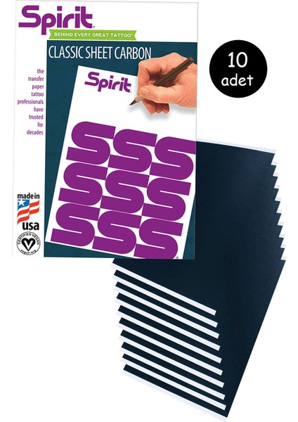 Dövme Transfer Kağıdı El Çizimi - 10 Adet - Sipirit Classic Sheet Carbon