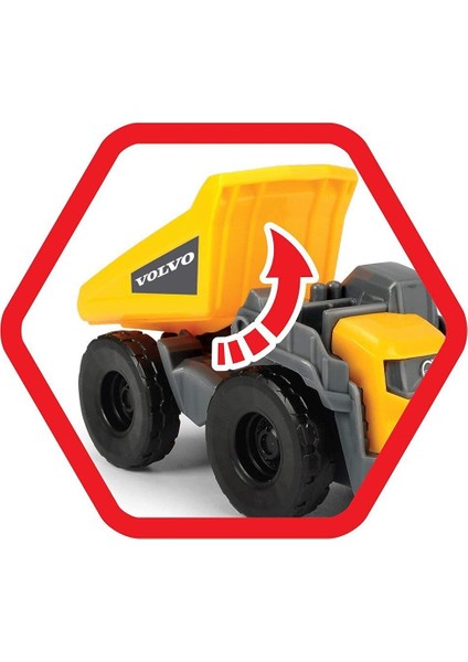 203725005 Dickie Toys, Volvo Yükleyici Kepçe ve Volvo Damperli Kamyon Kız Erkek Çocuk Oyuncak Eğitic indirimleri