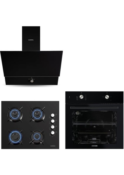 Home Siyah Cam Ankastre Set