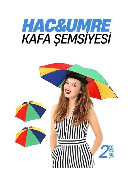 Hac Umre Kafa Şemsiyesi Güneş Koruma Şemsiyesi 2 Adet