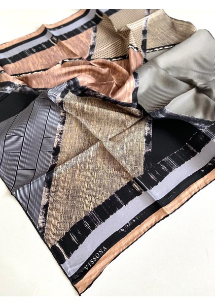 Tivil Ipek Eşarp 16170 - 0012 - 0030 Somon Siyah Kırçıllı Desen fiyatları