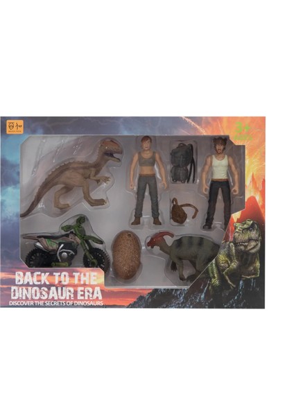 Kadın Erkek Figürlü Motorsiklet ve Dinozor Yumurtalı Oyun Seti Kız Erkek Çocuk Oyuncak Eğitici Oyunc