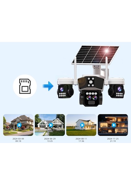 Ultimate O-Kam 9095 12MP 10X Zoom 4 Lens 3 Ekran UltraHD 4G Solar Akıllı Güvenlik Kamerası fiyatları