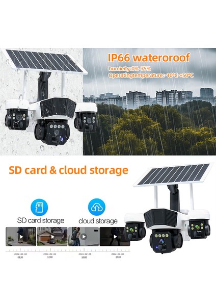 Ultimate O-Kam 9095 12MP 10X Zoom 4 Lens 3 Ekran UltraHD 4G Solar Akıllı Güvenlik Kamerası fırsatları