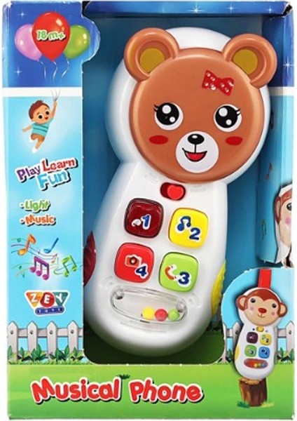 Işıklı Müzikli Aktivite Telefonu - ZEY2023 Kız Erkek Çocuk Oyuncak Eğitici Oyuncaklar