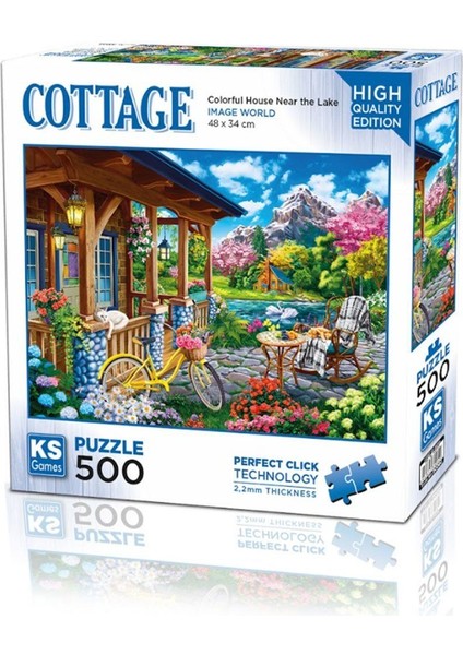 20053 Colorful House Near The Lake 500 Parça Puzzle -Ks Puzzle Kız Erkek Çocuk Oyuncak Eğitici Oyunc