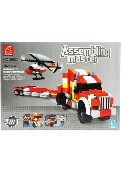 Ausini Assembling Master 3 In 1 312 Parça Araç Taşıyıcı Tır Kız Erkek Çocuk Oyuncak Eğitici Oyuncakl fırsatları