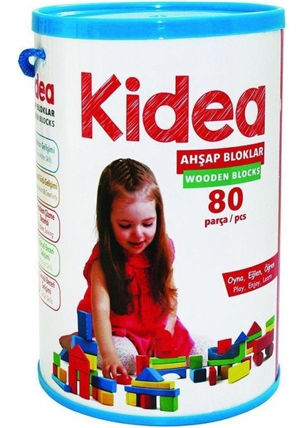 KID-1003 Chiva, Ahşap Bloklar 80 Parça Kız Erkek Çocuk Oyuncak Eğitici Oyuncaklar