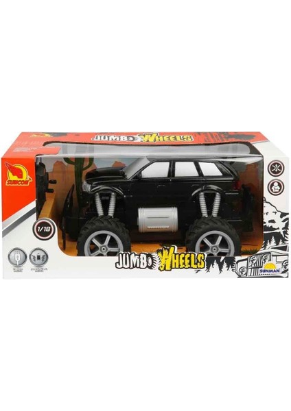 80012 1:18 Uzaktan Kumandalı Jumbo Wheels USB Şarjlı Araba Kız Erkek Çocuk Oyuncak Eğitici Oyuncakla