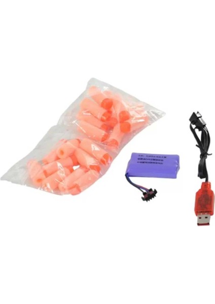 Tiim Pilli Şarjlı Susturuculu Köpük Dart Atan Mavi Blaster Kız Erkek Çocuk Oyuncak Eğitici Oyuncakla fırsatları