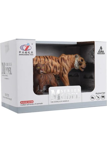 Kutulu Model Figür Hayvan Yavrulu Turuncu Kaplan Kız Erkek Çocuk Oyuncak Eğitici Oyuncaklar fiyatları