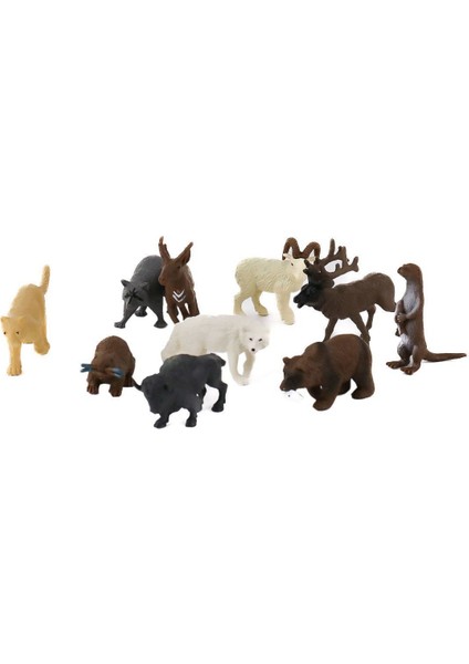 AZ3-012 Pvc Küçük Vahşi Hayvanlar 10LU Kız Erkek Çocuk Oyuncak Eğitici Oyuncaklar