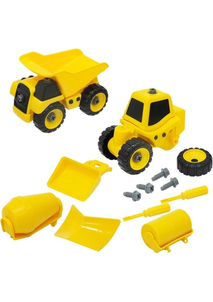 Sök Tak Dozer ve Inşaat Seti 22 Parça Kız Erkek Çocuk Oyuncak Eğitici Oyuncaklar