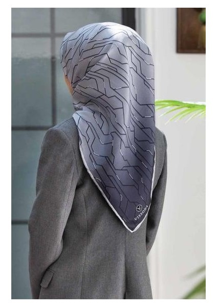 Tivil Ipek Eşarp 6246 - 18 - 0027 Gümüş Çizgi Desen