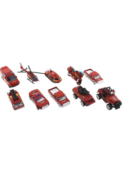 10'lu Die Cast Metal Itfaiye Araçları Seti Kız Erkek Çocuk Oyuncak Eğitici Oyuncaklar fırsatları