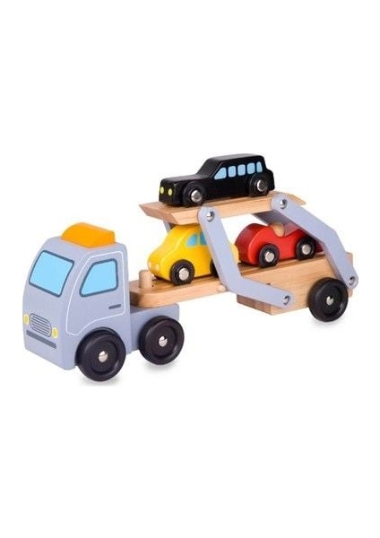 Classic World Ahşap Araç Taşıyıcı Tır Kız Erkek Çocuk Oyuncak Eğitici Oyuncaklar