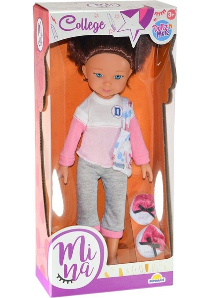 30061 Mina College Bebek 35CM -Sunman Kız Erkek Çocuk Oyuncak Eğitici Oyuncaklar
