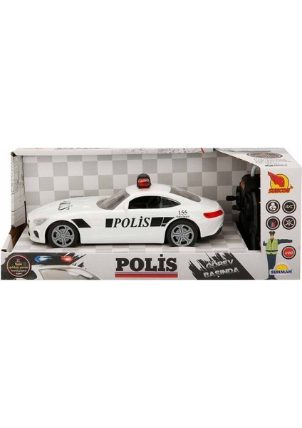 20357 Uzaktan Kumandalı Suncon Işıklı Polis Arabası 21CM Kız Erkek Çocuk Oyuncak Eğitici Oyuncaklar