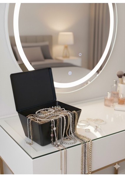 Siyah, Kapaklı Saklama ve Takı Kutusu - Brasil Model