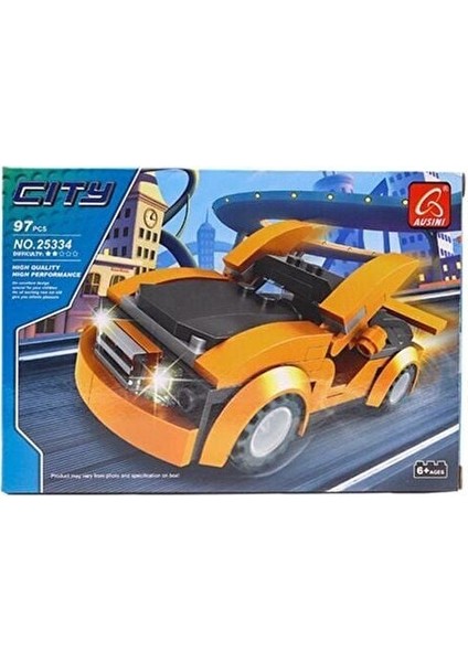 Ausini City 97 Parça Turuncu Spor Araba Kız Erkek Çocuk Oyuncak Eğitici Oyuncaklar fiyatları