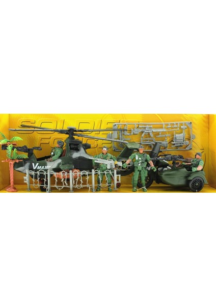 Motor ve Helikopterli Askeri Oyun Seti Kız Erkek Çocuk Oyuncak Eğitici Oyuncaklar