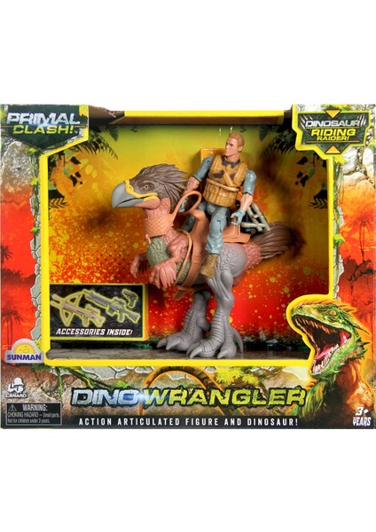 Primal Clash Dino Wrangler Dinozor Binici Macera Seti Kız Erkek Çocuk Oyuncak Eğitici Oyuncaklar fırsatları