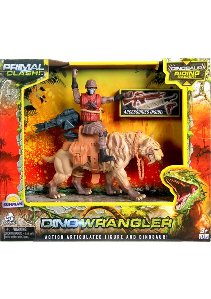 Primal Clash Dino Wrangler Dinozor Binici Macera Seti Kız Erkek Çocuk Oyuncak Eğitici Oyuncaklar