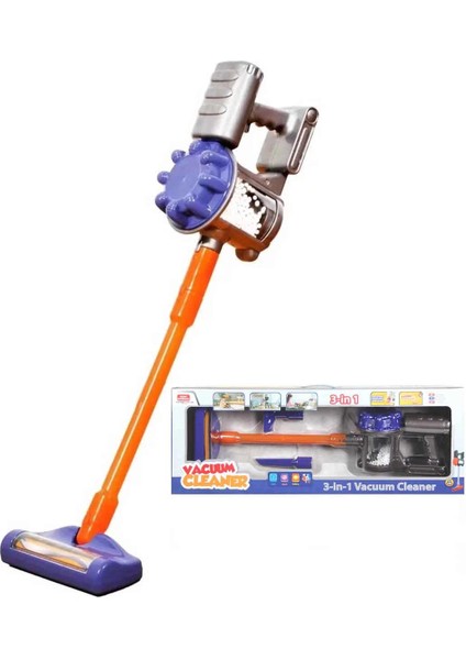 Vacuum Cleaner Pilli Kablosuz Oyuncak Dikey Elektrik Süpürgesi - 0283U Kız Erkek Çocuk Oyuncak Eğiti