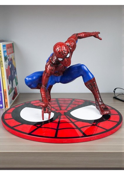 Marvel Avengers Yenilmezler Spiderman Özel Stantlı Oyuncak Figür Karakter Masaüstü Biblo Hediye Seti