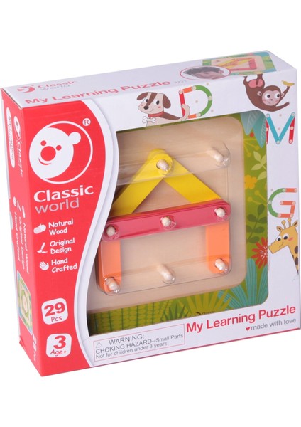 Classic World Ahşap Öğrenme Yapbozum Kız Erkek Çocuk Oyuncak Eğitici Oyuncaklar