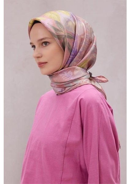 Tivil Saf Ipek Eşarp 4225 - 55 Pembe Çiçek Desen fiyatları