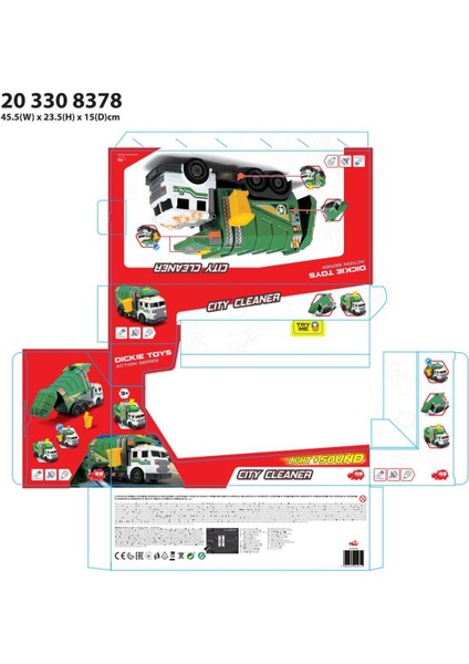 203308378 Dickie, Sesli ve Işıklı Şehir Temizleyici 35CM Kız Erkek Çocuk Oyuncak Eğitici Oyuncaklar fırsatları