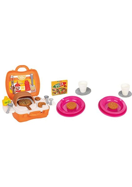 Aksesuarlı Çantalı Pizza Seti 34 Parça Kız Erkek Çocuk Oyuncak Eğitici Oyuncaklar
