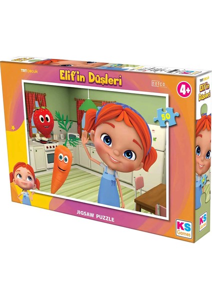 Ks Games Elif'in Düşleri 50 Parça Puzzle Kız Erkek Çocuk Oyuncak Eğitici Oyuncaklar