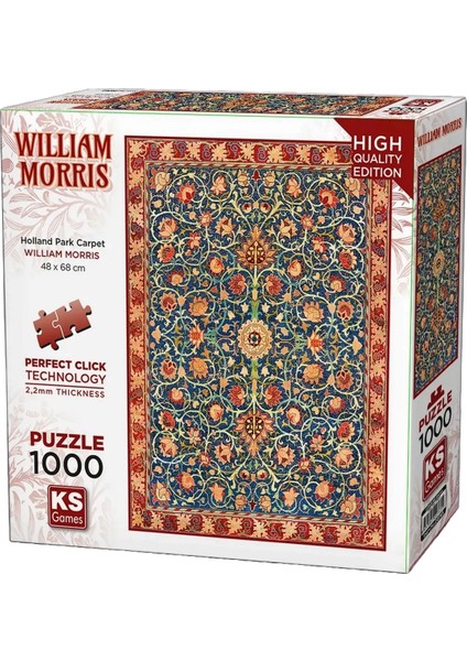 Ks Games Morris: Holland Park Carpet Puzzle 1000 Parça 20763 Kız Erkek Çocuk Oyuncak Eğitici Oyuncak