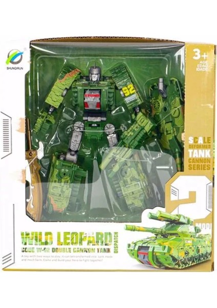 Savaş Tankına Dönüşen Yeşil Robot Kız Erkek Çocuk Oyuncak Eğitici Oyuncaklar