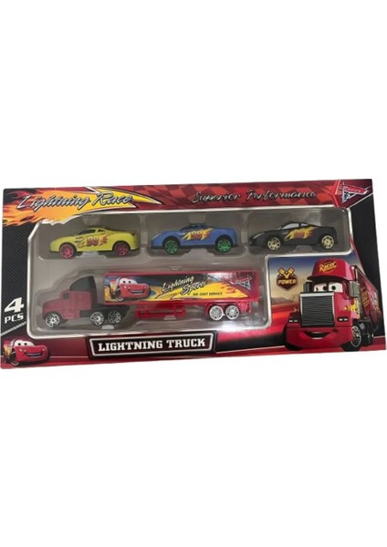 Racer Tır Seti 3 Lü Metal Arabalı Kız Erkek Çocuk Oyuncak Eğitici Oyuncaklar
