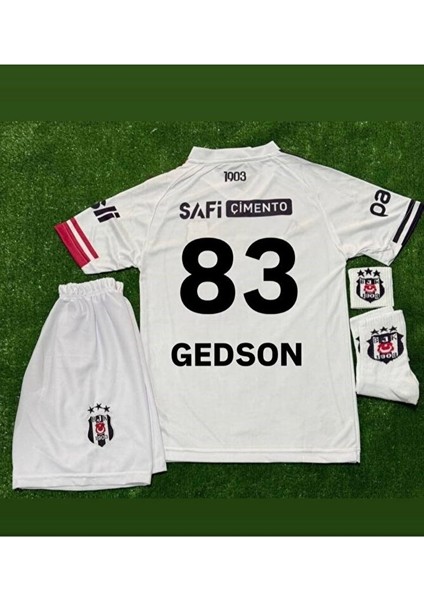 Beşiktâş' 2026 Gedson Yeni Sezon Deplasman Beyaz Çocuk Forması 4'lü Set